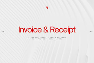 extract invoice and receipt data into excel or google sheets