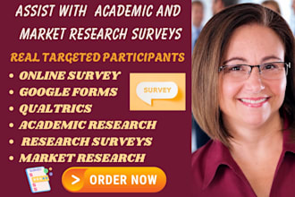 assist with academic and market research surveys