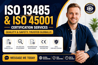 prepare iso 13485 and iso 45001 documentation and audit support