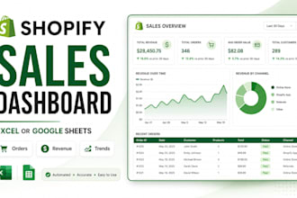create a shopify sales tracker and orders dashboard