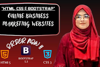 design custom website with html, css, and bootstrap