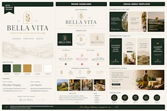 setup italian canva branding kit brand kit brand guideline social media template