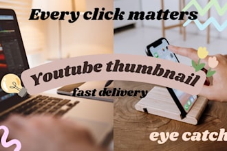 create youtube thumbnail that get clicks gaming,vlog,podcast