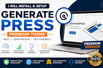 install and setup generatepress premium theme on wordpress