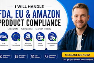 handle product compliance for fda, eu and amazon products