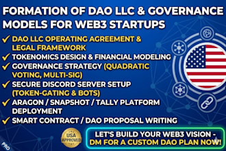 design dao governance tokenomics model and dao llc operating agreement bootstrap