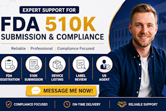 prepare fda 510k submission, medical device registration and compliance