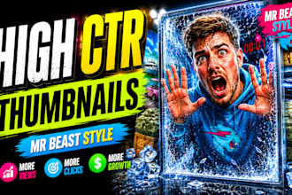 design viral high CTR mr beast style youtube thumbnails
