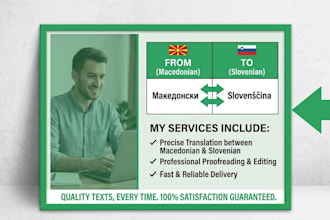 translate and proofread your texst in macedonian and slovenian