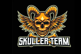 design skull mascot logo design with unlimited review