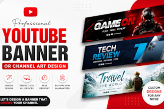 design professional youtube banner or channel art