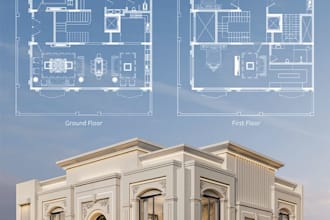 design neo classical house facade and elevation drawing exterior design