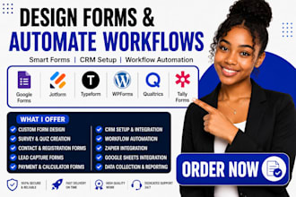 design google forms jotform typeform wpforms CRM workflow automation