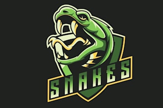 design snake mascot logo design with company