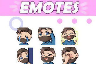 draw twitch emotes, chibi emotes, twitch overlay, vtuber emotes for stream