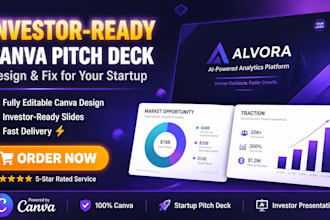 design or fix professional investor ready canva pitch deck for your startup