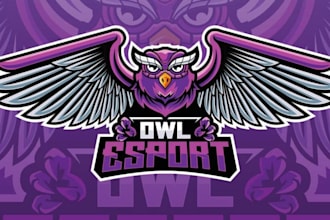 create cool owl mascot logo design with business service