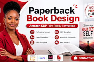 create print ready design paperback book layout and formatting for amazon KDP