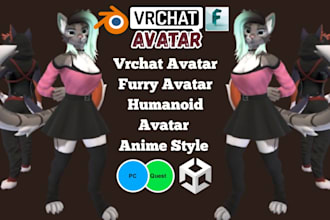 vrchat avatar furry vrc anime avatar nsfw vr character fursona vtuber 3d model