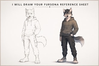 draw furry art anthro fursona reference sheet furry oc character design