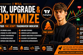 fix, upgrade, and optimize your pine script strategy, tradingview indicator