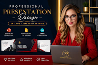 design powerpoint presentation, redesign pitch deck with animation google slide