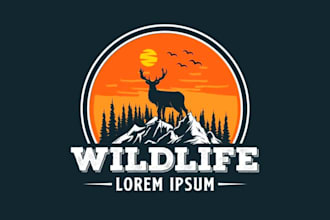 make wonderful wildlife mascot logo design with 1 day delivery