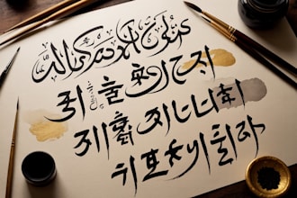 do arabic,persian, chinese, japanese, korean, hindi and sanskrit calligraphy art