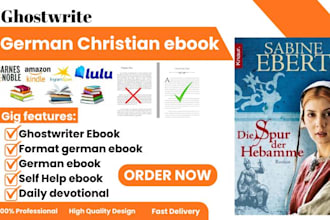 ghostwrite german christian ebook, format daily devotional, self help memoir
