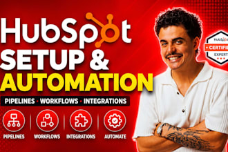 setup hubspot CRM, automation workflow and pipeline