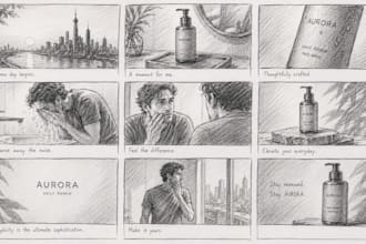 create storyboard illustrations for commercials, ads and social media campaigns
