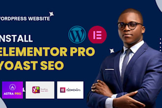 install, set up and configure elementor pro plugin into your wordpress website