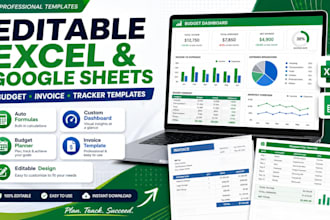 design editable excel or google sheets budget or invoice template
