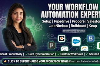 setup pipedrive procore salesforce jobnimbus workflow automation buildxact keap