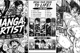 draw anime manga comic webtoon manhwa character illustration manga artist