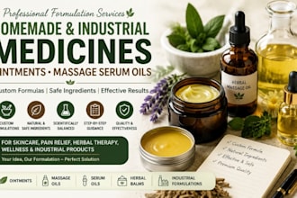 formulate homemade and industrial medicines ointments or massage serum oils