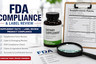 do fda compliance, supplement fact review, label review, product compliance