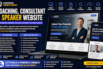 design wordpress coaching website, consultant, therapy and speaker website