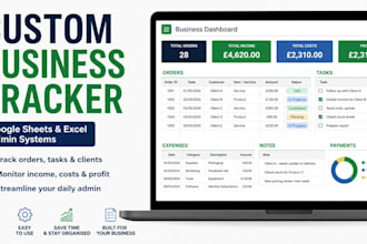 create a custom google sheets business tracker or admin system
