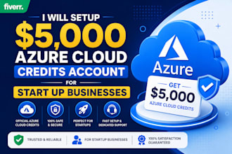 setup 5,000usd azure cloud credits for startup businesses