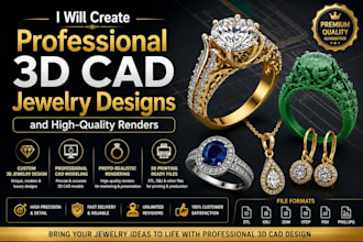 create professional 3d cad jewelry designs and highquality renders