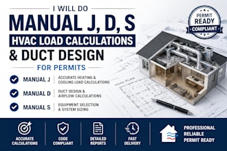 do manual j, d, s hvac load calculations and duct design for permits