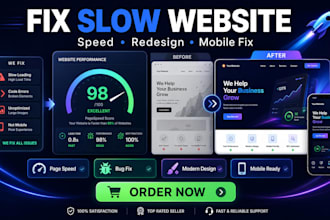 fix slow website speed and improve performance with modern website redesign