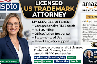 do trademark search and registration for your brand as trademark attorney