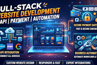 develop website and integrate API, payment gateway into website with automation