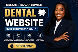 design squarespace dental website for dentist clinic, appointment booking setup