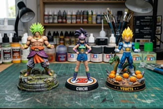 3d print and paint custom action figure dnd miniature mini painting resin table