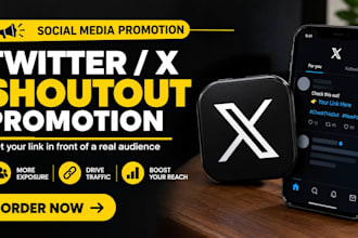 promote your links and website through twitter x shoutouts