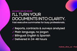 analyze your documents and write a clear executive summary
