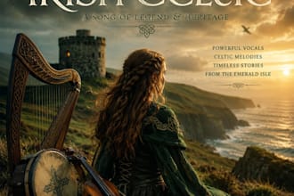 sing sea shanty, irish celtic , medievial fantasy, ethereal vocal, orchestral